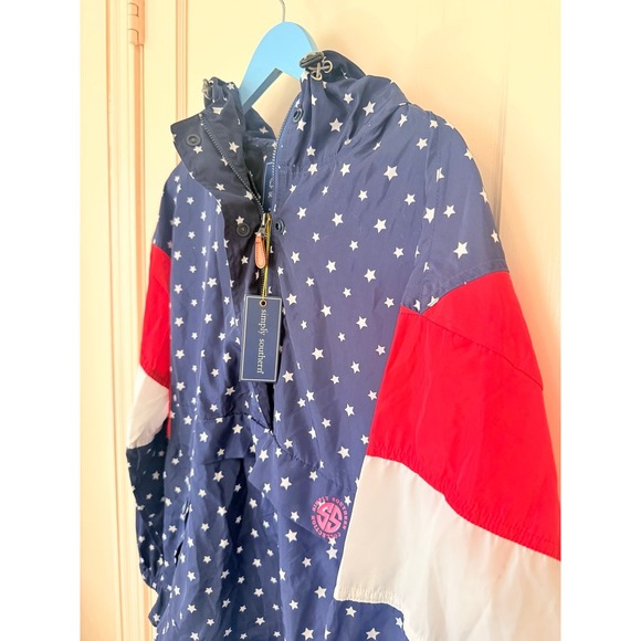 Simply Southern Jackets & Blazers - NWT SIMPLY SOUTHERN red white blue‎ pullover popover windbreaker jacket American